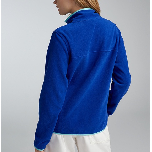 Blue half-button polar fleece pullover sweater NWT - Picture 2 of 12